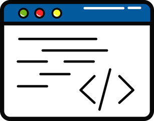 Blue coding screen icon