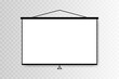 © NazArt - Empty projection screen, presentation board isolated on transparent background. Whiteboard mockup template for presentation, advertising, projects and conference. Vector illustration