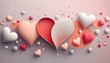 © HyprVector - hearts on a white background, a background for Valentine's day, hearts and roses, white and pink hearts
