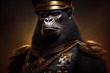 Military Gorilla Army General Profile Generative AI