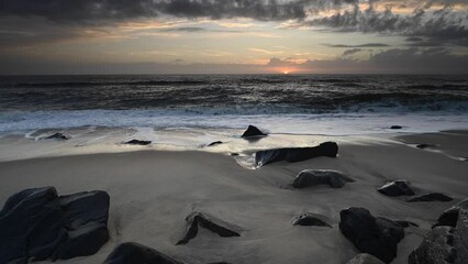 Wall Mural - Beautiful sunrise in real time at Sandy Hook New Jersey