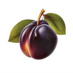 Wall Mural - plum on a transparent background png isolated Generative Ai