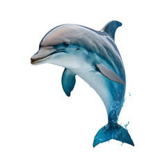 Wall Mural - dolphin on a transparent background png isolated generative ai