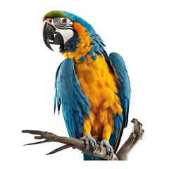 Wall Mural - blue macaw parrot on a transparent background png isolated generative ai