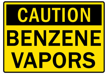 Wall Mural - Benzene sign and labels benzene vapor