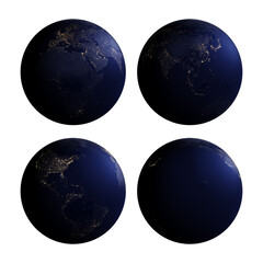 Wall Mural - 3d rendering planet earth night side solar system universe