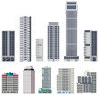 © blueringmedia - Different buildings set on white background