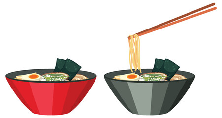 Sticker - Japanese ramen on a bowl