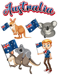 Wall Mural - australia day banners set