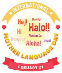 Wall Mural - International mother language day banner design