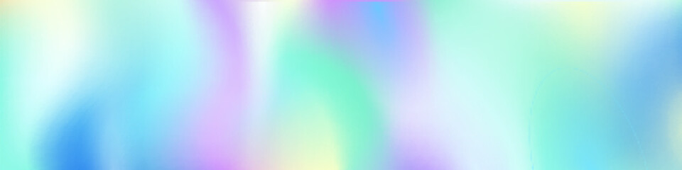 Holographic iridescent texture background, pearlescent rainbow or unicorn blur banner with soft pastel colors, vector illustration with gradient or ombre neon effect, shining foil
