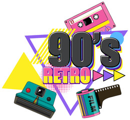 Sticker - 90s retro banner template