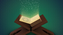 Quran The Islamic Holy Book With Magic Particles