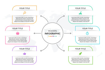 Creative concept for infographic element vector 6 options, steps, list, process. Abstract elements of graph, diagram with steps, options, parts or processes, timeline infographics, workflow or chart.