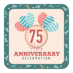 Wall Mural - 75 years anniversary logo with balloon design template vector design abstract 