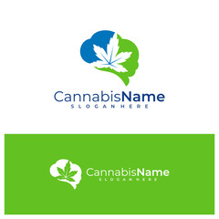 Brain Cannabis logo vector template. Creative Cannabis logo design concepts