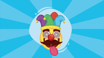 Poster - fools day jester emoji with comic mask