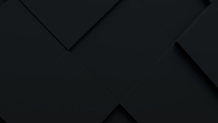 Black, Tech Background with a Geometric 3D Structure. Dark, Minimal design with Simple Futuristic Forms. 3D Render.