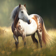 beautiful horse on a green meadow