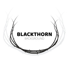 Sticker - Blackthorn branches with thorns crown