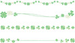 クローバー（シロツメクサ）のライン、罫線、飾り罫のベクターイラストセット