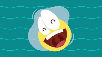 Poster - crazy emoticon face comic animation