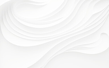 Wall Mural - Abstract flowy elegant pattern. Minimalist empty striped blank BG. White silver soft wavy universal background for business presentation. Halftone monochrome fluid cover. Modern digital minimal