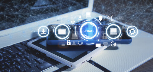 Update software application. Technology. Internet