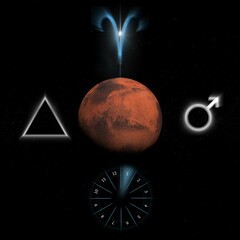 Wall Mural - planet mars horoscope illustration