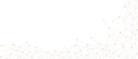 Wall Mural - beige network. abstract connection on white background. network technology background with dots and 