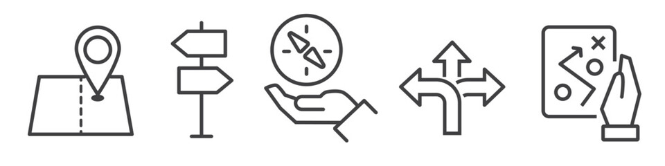 Wall Mural - Direction and guidance vector icon collection