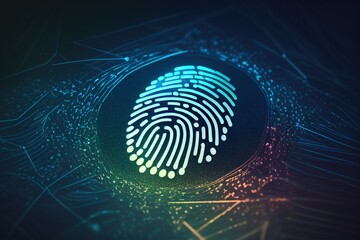 Digital fingerprint for network and security. Generative AI.