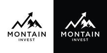 Logo Design Creative Mountain And Arrow Financial Icon Vector Illustration