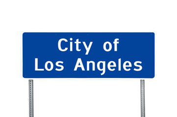 Wall Mural - Los Angeles city limit sign isolated with cut out background.