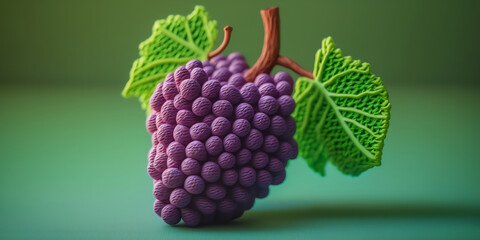 knitted art illustration in the shape of grapes created using artificial intelligence suitable for photo accessories in cafes, restaurants, places to eat, design elements