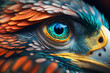 A Colorful Close-Up Portrait of the Eagle's Eye. Generative AI