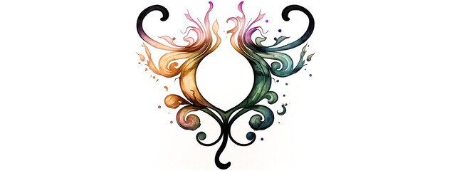 Wall Mural - Taurus zodiac symbol graphic design watercolor on white background with copy space. Generative AI