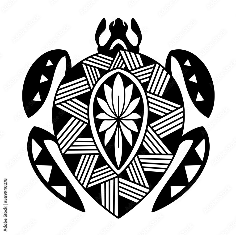 Tribal turtle tattoo design Polynesian style. Aboriginal samoan ...