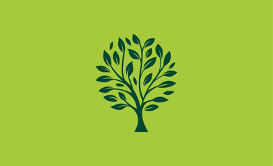 Wall Mural - Tree symbol, icon design. Nature, trees illustration, logo concept. Luxury, modern and minimalistic style