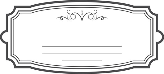Sticker - vintage linear frame. simple decorative ornate border