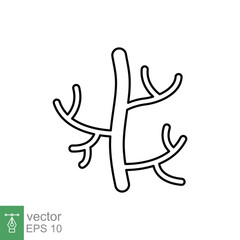 Human artery line icon. Outline style can be used for web, mobile, ui. Blood, vessel, artery, vascular, vein, cardiovascular, heart concept. Vector illustration isolated on white background. EPS 10.