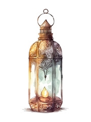 Sticker - Ramadan Kareem islamic lantern watercolor illustration vector