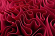 Wavy pleated frill layers. Abstract magenta background. Minimalism 3d rendering