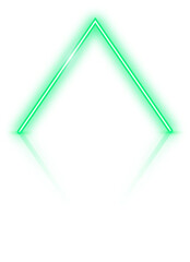 Wall Mural - Green neon triangle light effect