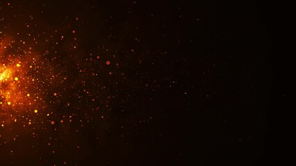 Wall Mural - Particle fire background animation, Futuristic mysterious flowing digital particles wave de-focus virtual reality abstract cyber space environment background. 