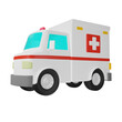 © Vektora - White ambulance car 3D Icon