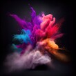 Farbenfrohe Explosion von Farbpikmenten, Holi inspiriert
erstellt mit generativer AI 