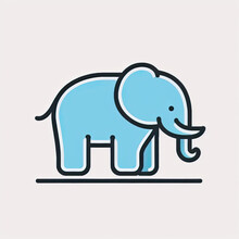Blue Elephant Icon Simple