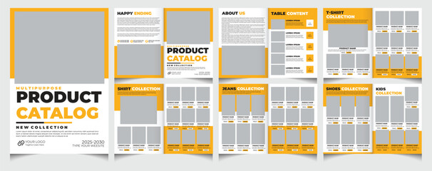 multipurpose company product catalogue design template, clean and modern furniture catalog brochure 