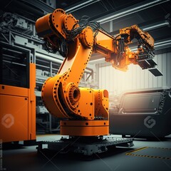 Canvas Print - innovation industry future automation robot arms factory , generative ai